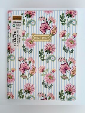 2026-2027 Clementine Paper inc. 17-month Large Size Planner (Blue Stripes)